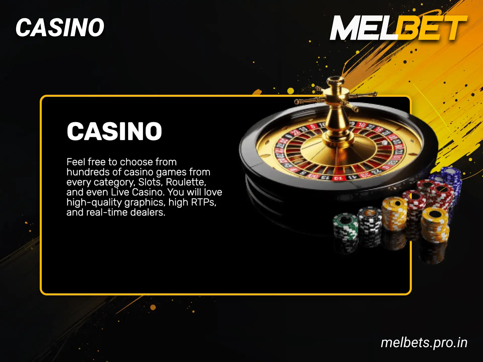 Spin the casino slots and collect your winnings at Melbet.