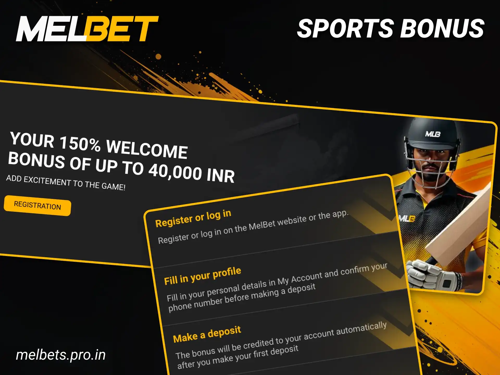 Get your sports bonus now at Melbet.